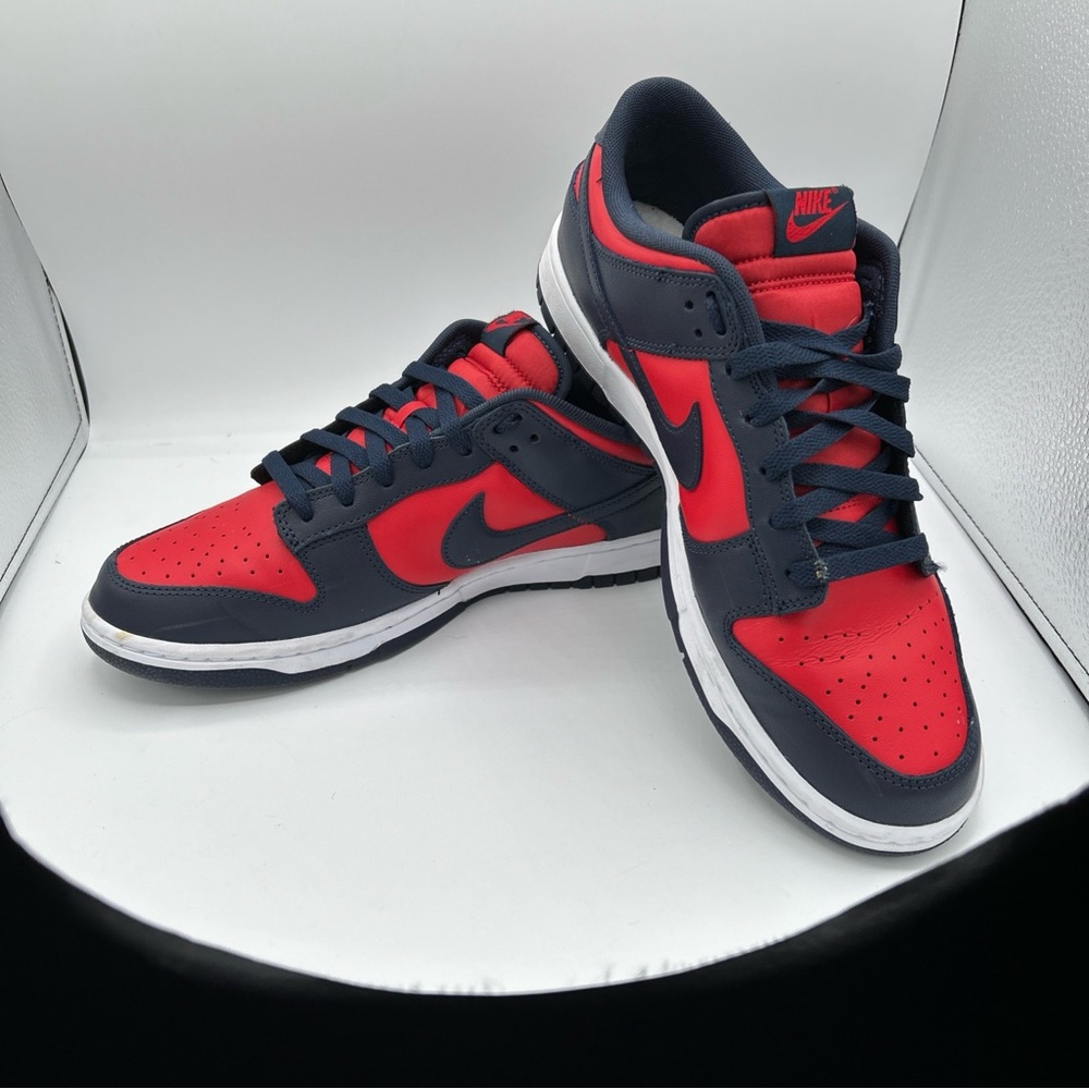 Nike Dunk Low - Red & Navy Athletic Sneakers - Picture 5 of 5